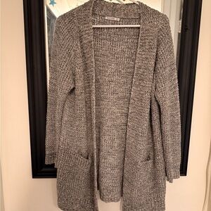 Pink Clover Heathered Gray Cardigan